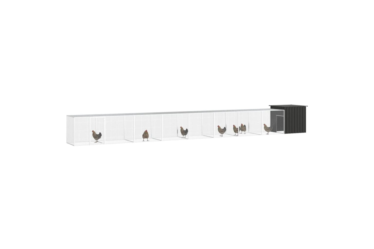 vidaXL 3106458 Chicken Cage Anthracite 900x91x100cm Galvanised Steel-2