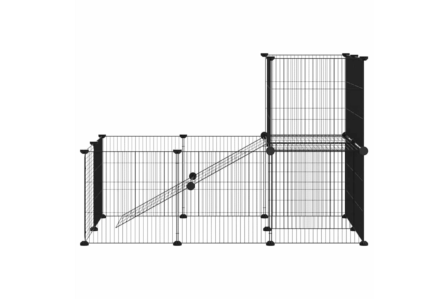 vidaXL 3114061 20-panel Pet Cage With Door Black 35x35cm Steel-3