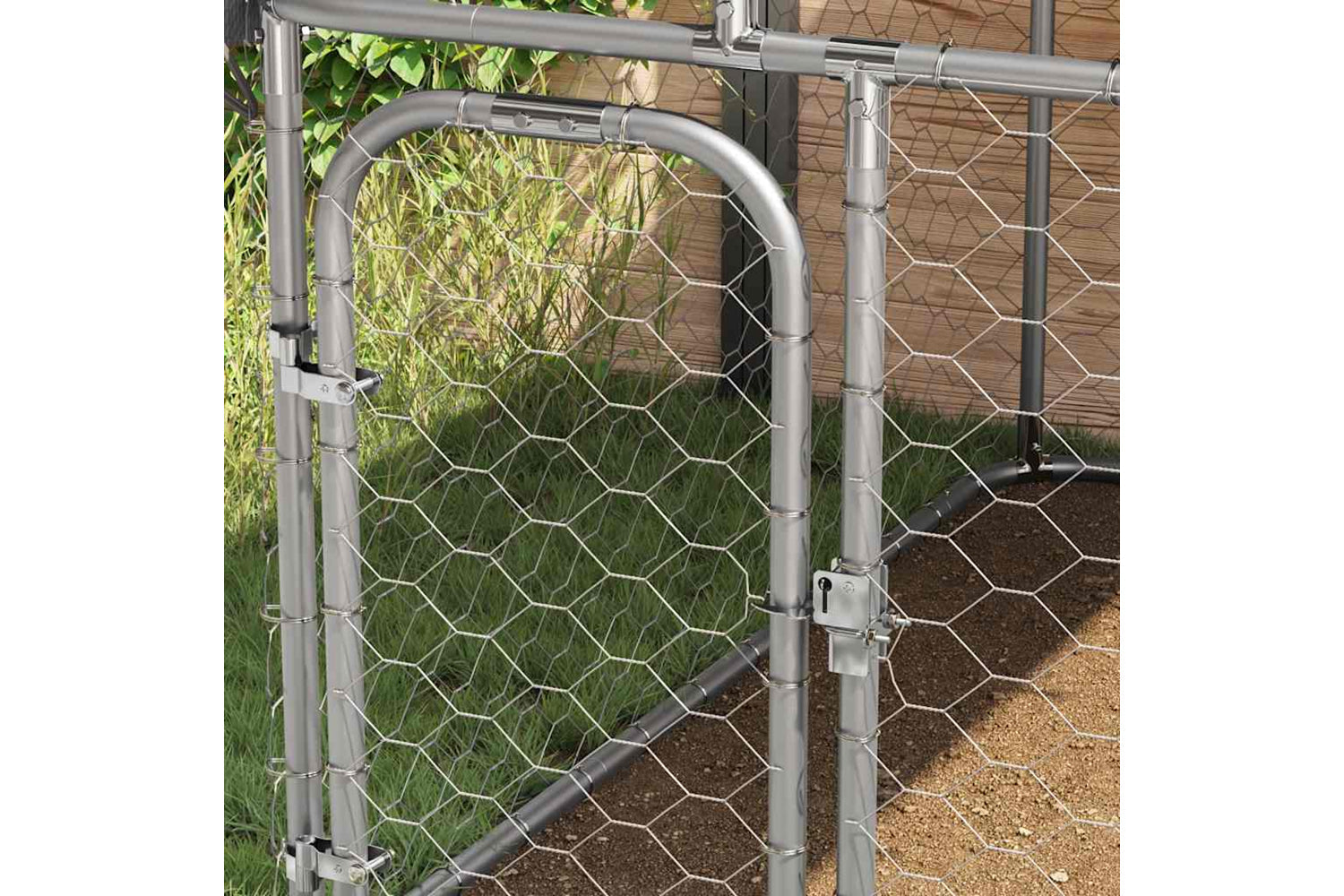 Vidaxl Outdoor Dog Kennel With Roof 200x200x150 Cm-3