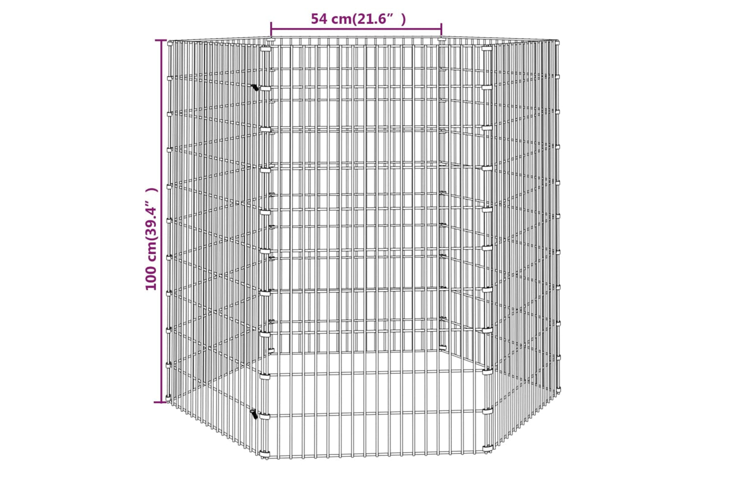 Vidaxl Free Range Animal Enclosure 6-panel 54x100 Cm Galvanised Iron-7