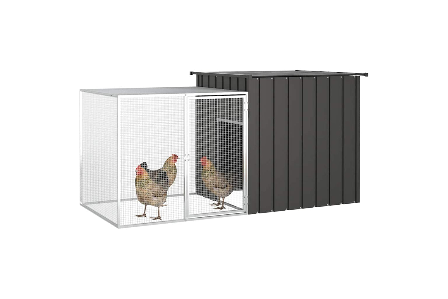 Vidaxl Chicken Cage Anthracite 200x91x100 Cm Galvanised Steel-2