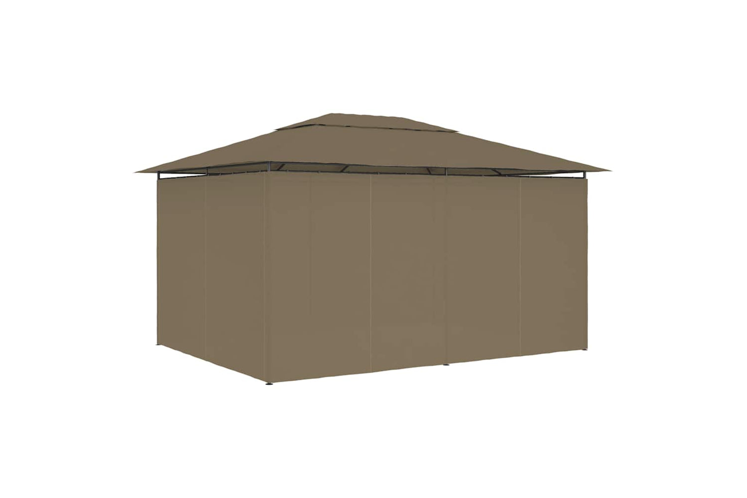 Vidaxl 312232 Garden Marquee With Curtains 4x3 M Taupe 180 G/mâ²-4