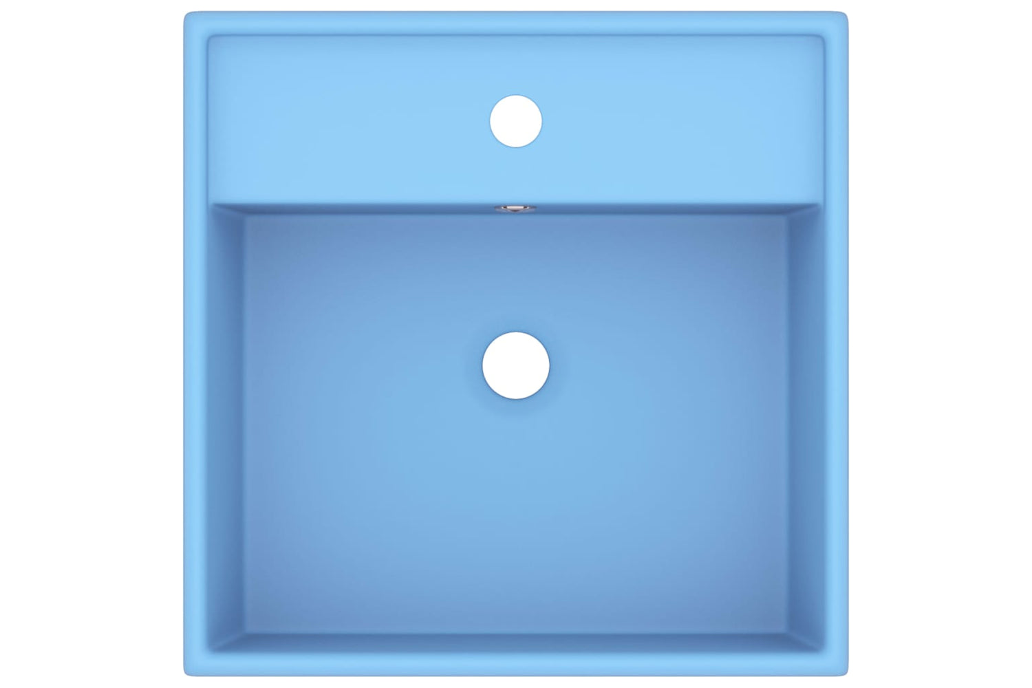 vidaXL 146945 Luxury Basin Overflow Square Matt Light Blue 41x41cm Ceramic-3