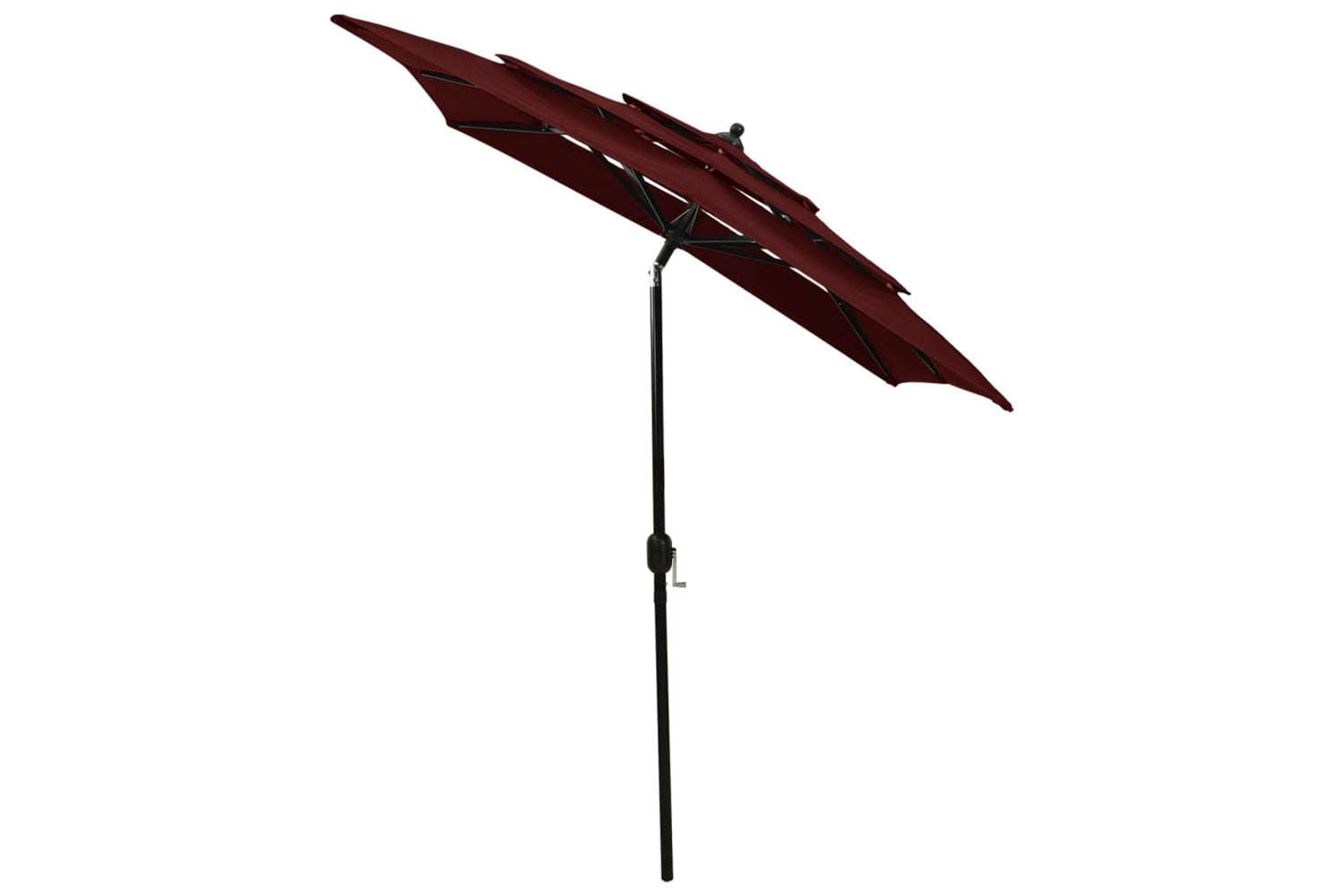 Vidaxl 313848 3-tier Parasol With Aluminium Pole Bordeaux Red 2x2 M-3