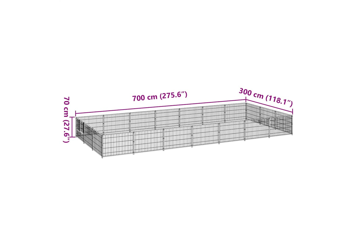 Vidaxl 3082131 Dog Kennel Black 21 M2 Steel-6