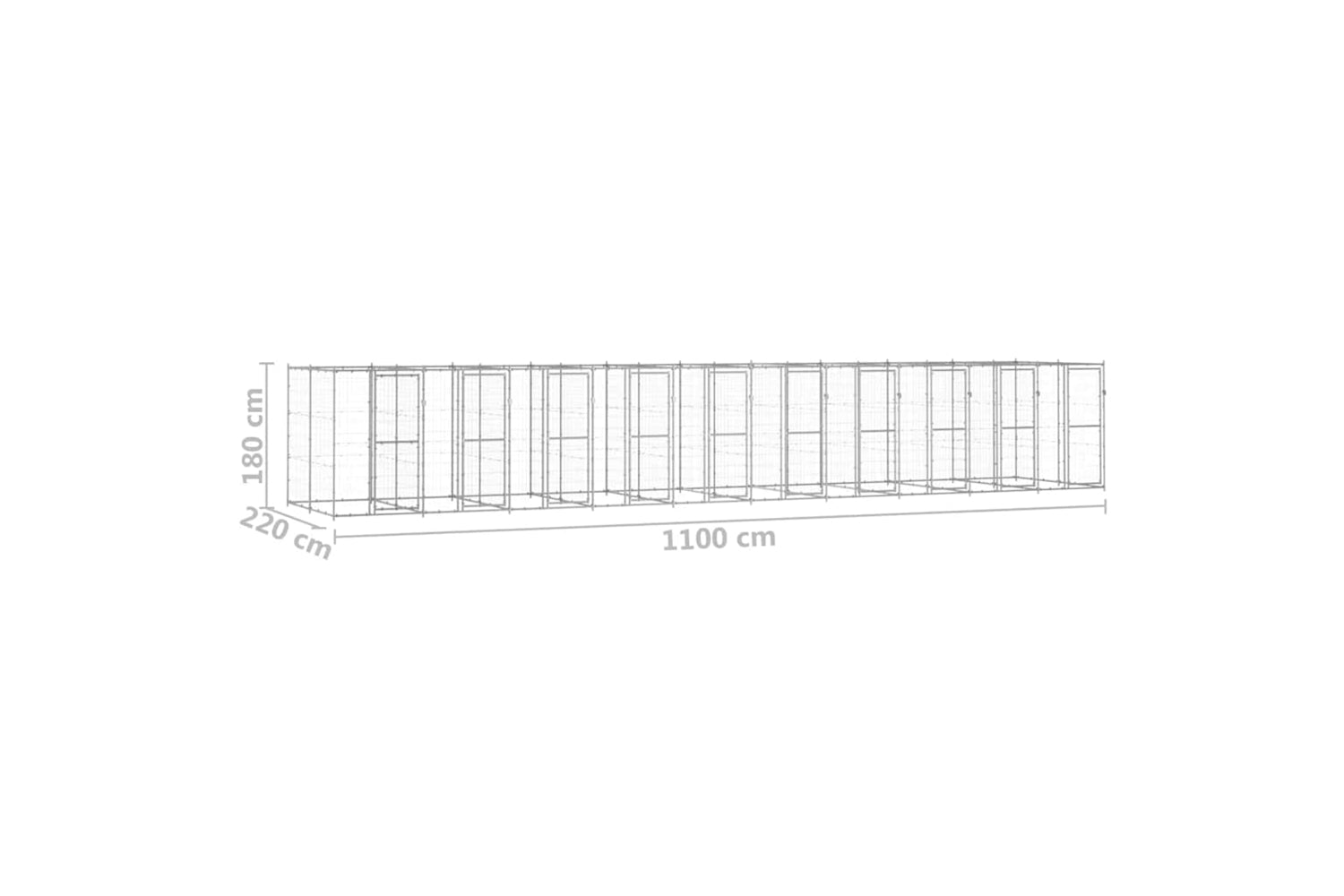Vidaxl 3082290 Outdoor Dog Kennel Galvanised Steel 24.2 M2-6