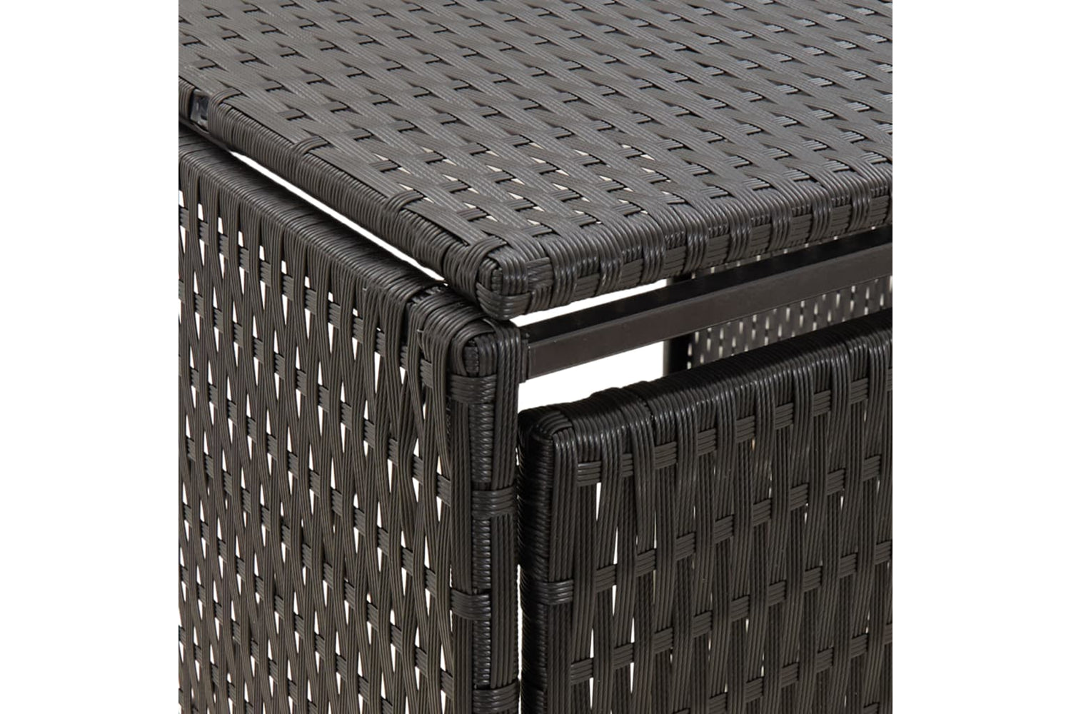 vidaXL 319861 Double Wheelie Bin Shed Black 140x80x117cm Poly Rattan-6