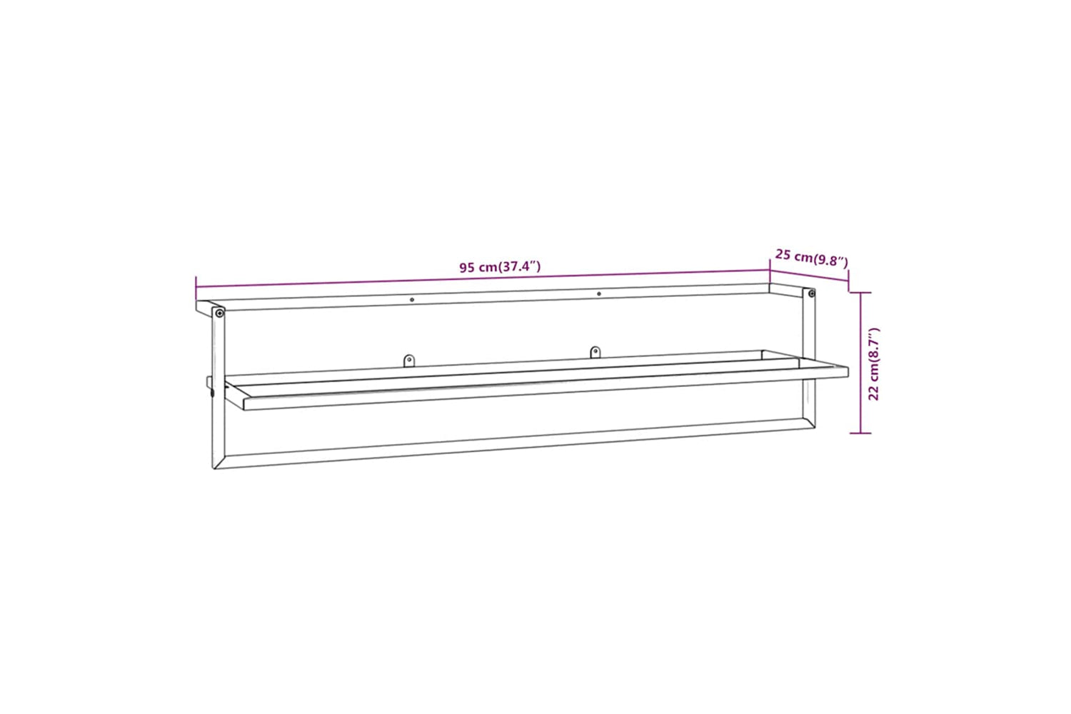 vidaXL 336122 Towel Rack Black 95x25x22cm Iron-7