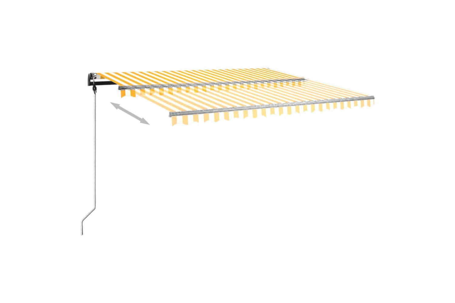 vidaXL 3069838 Freestanding Manual Retractable Awning 450x350cm Yellow/white-6