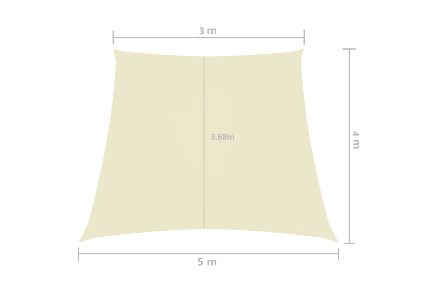 Vidaxl 135243 Sunshade Sail Oxford Fabric Trapezium 3/5x4 M Cream-6