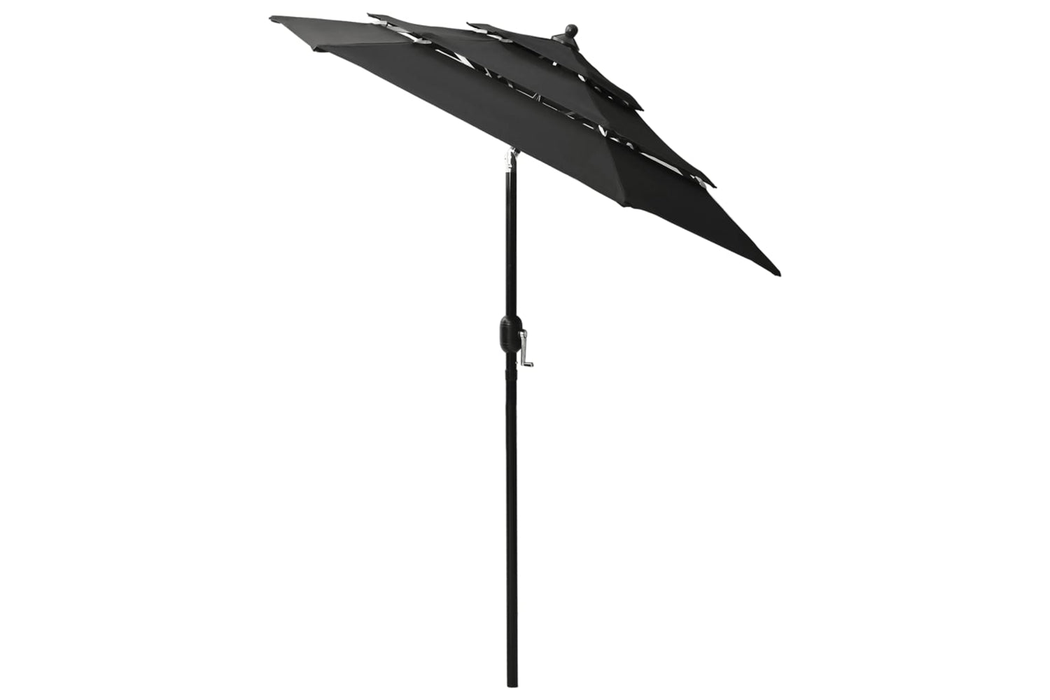 Vidaxl 313858 3-tier Parasol With Aluminium Pole Black 2 M-3