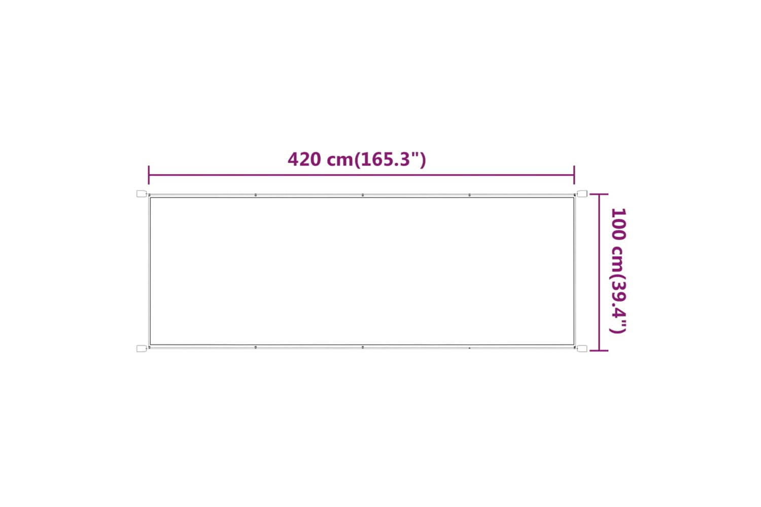 vidaXL 148306 Vertical Awning Light Green 100x420cm Oxford Fabric-5