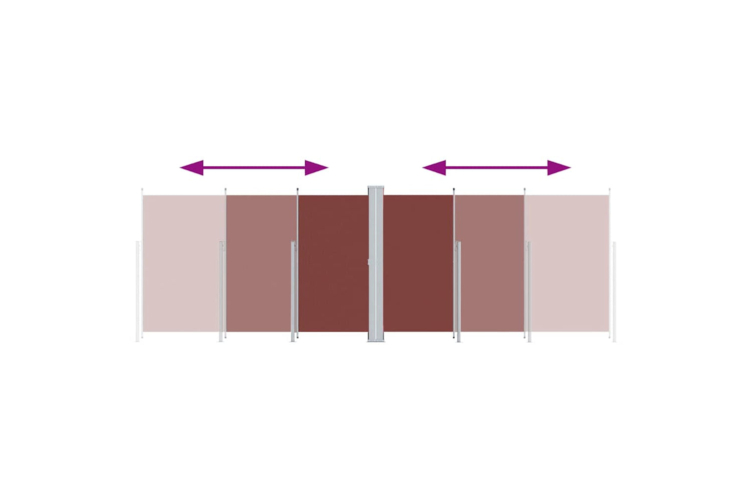 vidaXL 318015 Retractable Side Awning Brown 220x600cm-2