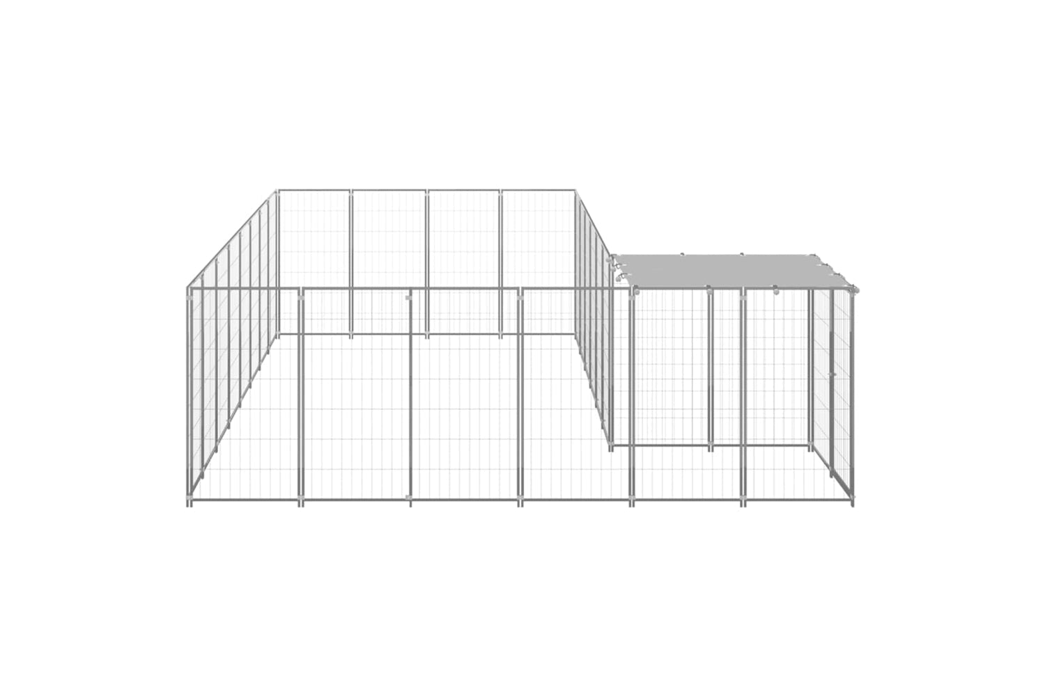Vidaxl 3082232 Dog Kennel Silver 10.89 M2 Steel-3