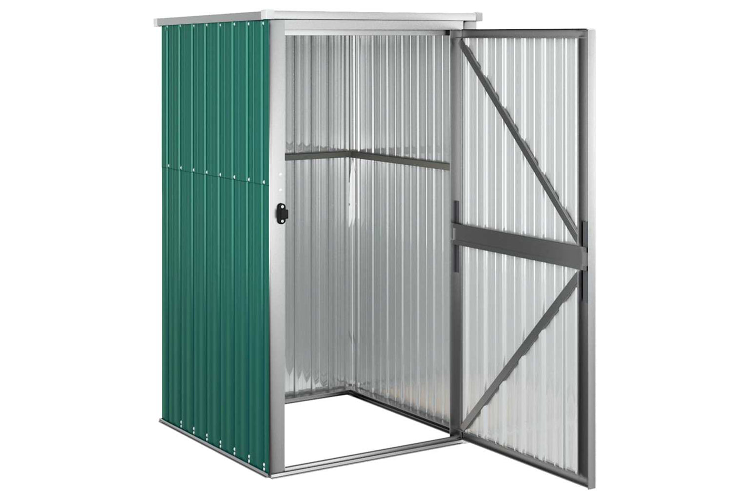 vidaXL 316205 Garden Tool Shed Green 88x89x161cm Galvanised Steel-3