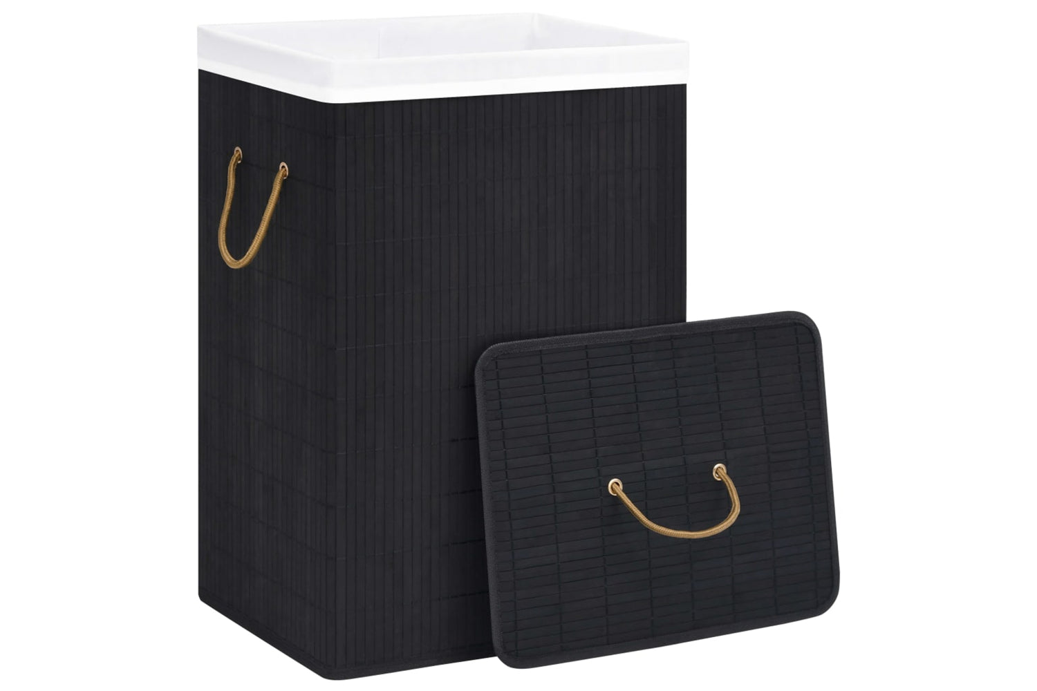 Vidaxl 320757 Bamboo Laundry Basket Black-3