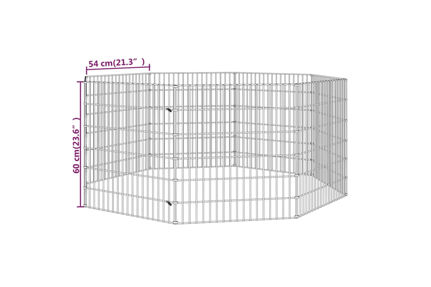 Vidaxl Free Range Animal Enclosure 8-panel 54x60 Cm Galvanised Iron-7