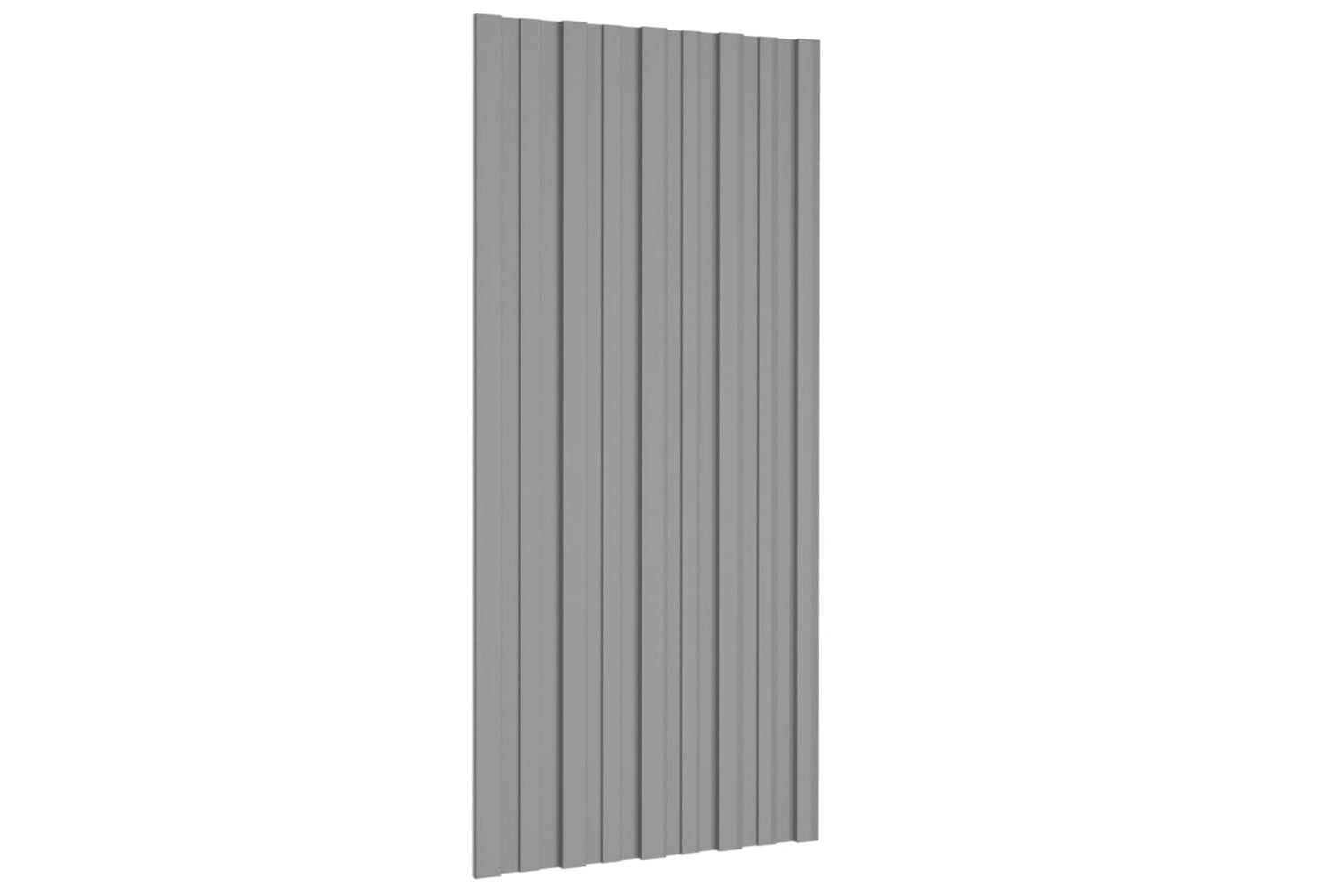 vidaXL 317213 Roof Panels 12 Pcs Galvanised Steel Grey 100x45cm-3