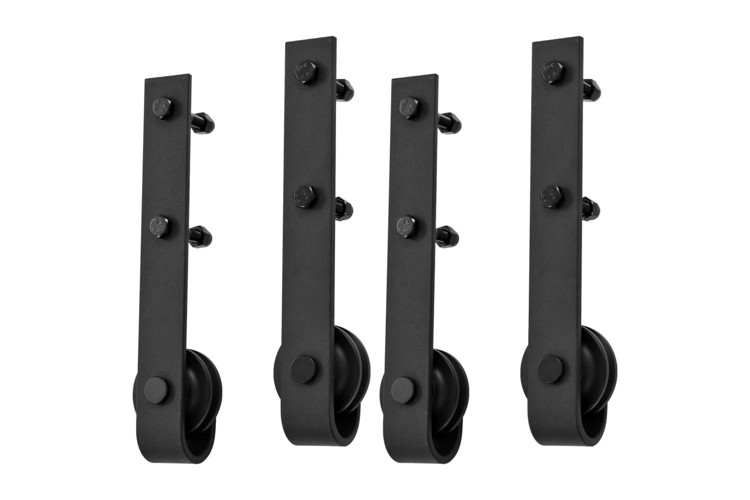vidaXL Sliding Door Hardware Kits 2 Pcs 200cm Steel Black-5