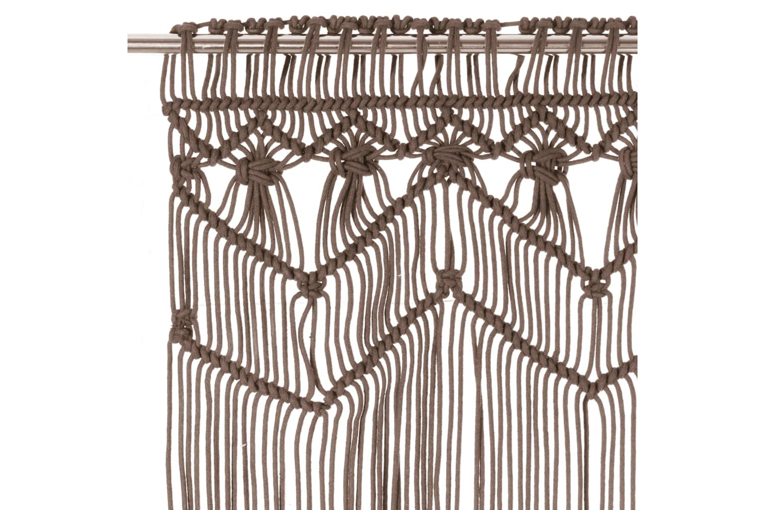 vidaXL 323982 Macrame Curtain Taupe 140x240cm Cotton-3