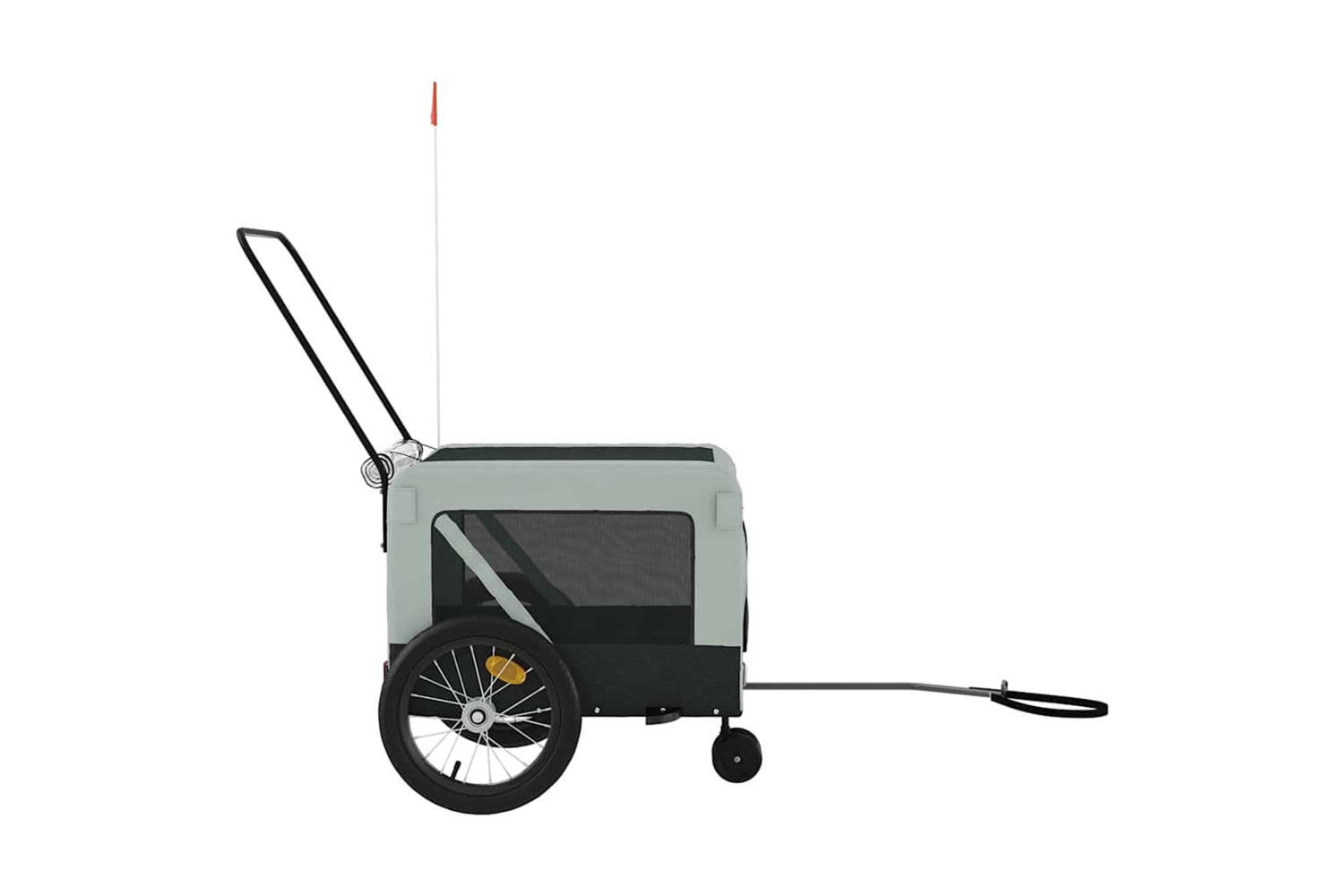 Vidaxl 93937 Pet Bike Trailer Grey And Black Oxford Fabric And Iron-6