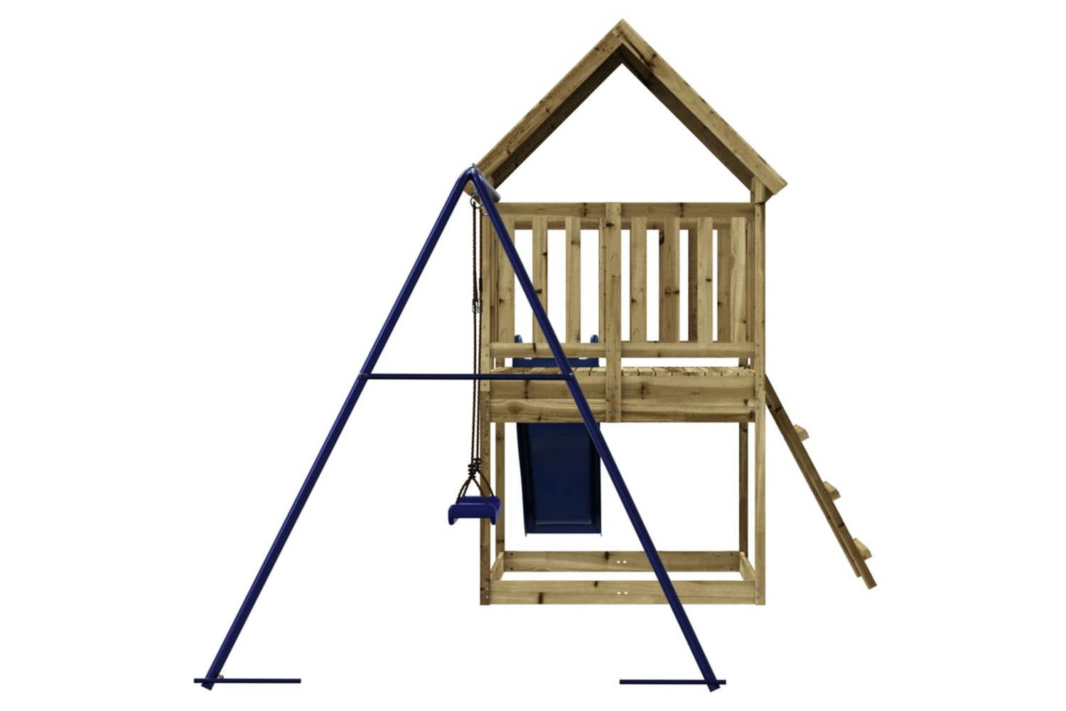 Vidaxl 3155938 Playhouse With Slide Ladder Swing Impregnated Wood Pine-4