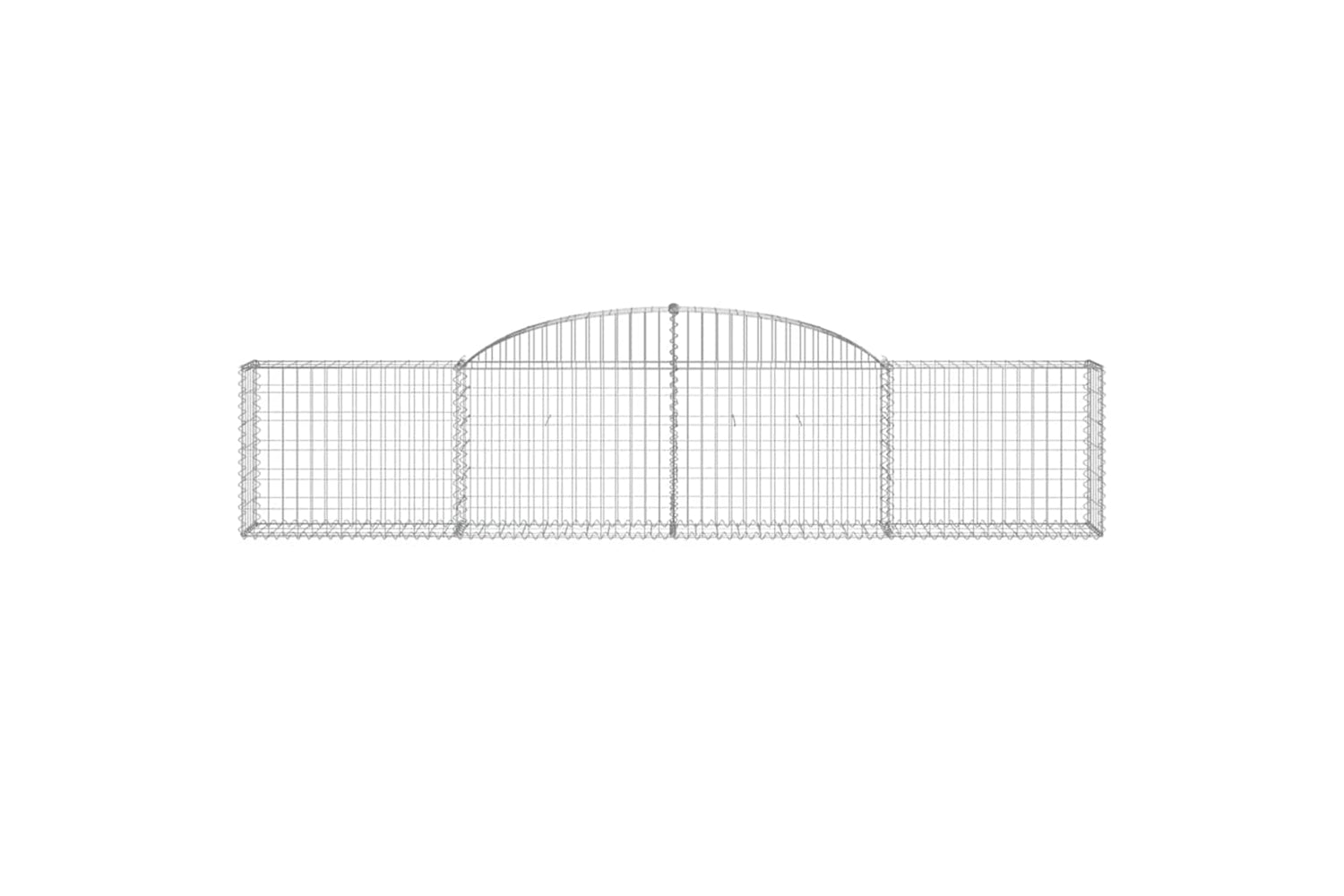 vidaXL 3146487 Arched Gabion Baskets 4 Pcs 300x30x60/80cm Galvanised Iron-3