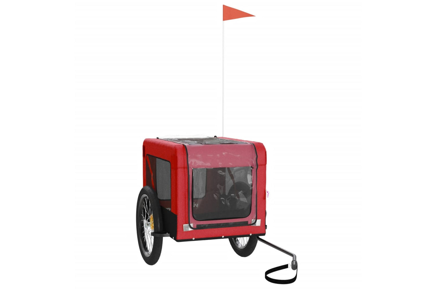 Vidaxl 93922 Pet Bike Trailer Red And Black Oxford Fabric&iron-3