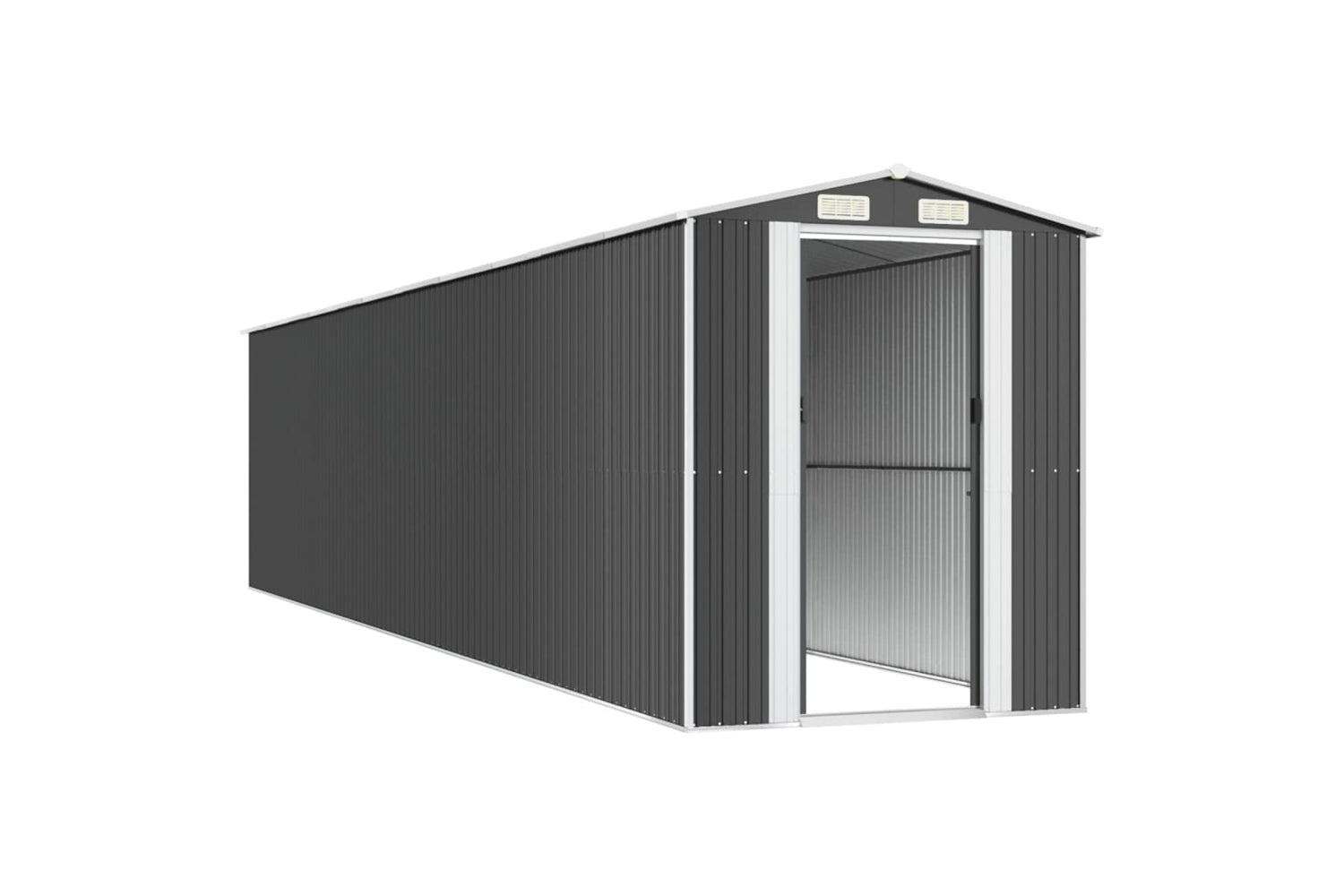 vidaXL 3147458 Garden Shed Anthracite 192x938x223cm Galvanised Steel-3
