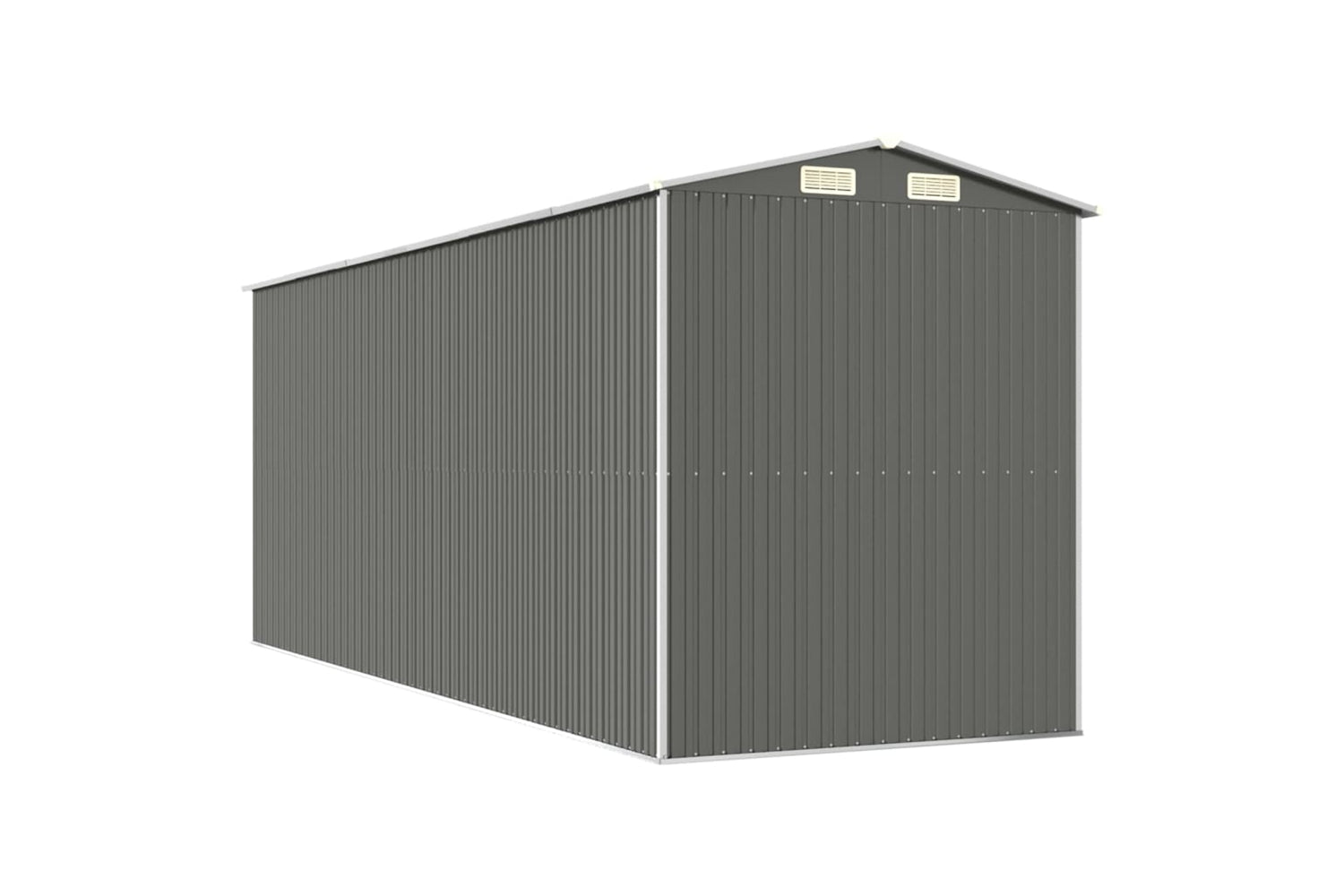 vidaXL 3147442 Garden Shed Light Grey 192x523x223cm Galvanised Steel-5