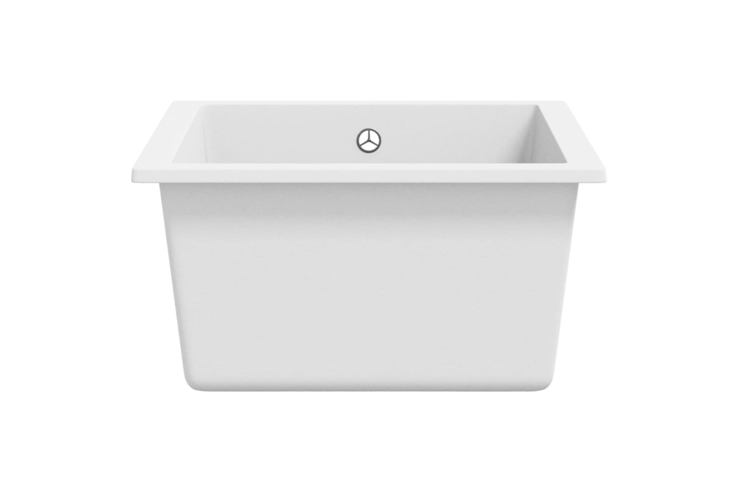 Vidaxl Kitchen Sink With Overflow Hole White Granite-3