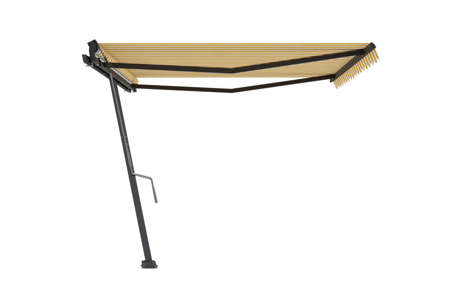 vidaXL 3069818 Freestanding Manual Retractable Awning 400x350cm Yellow/white-5
