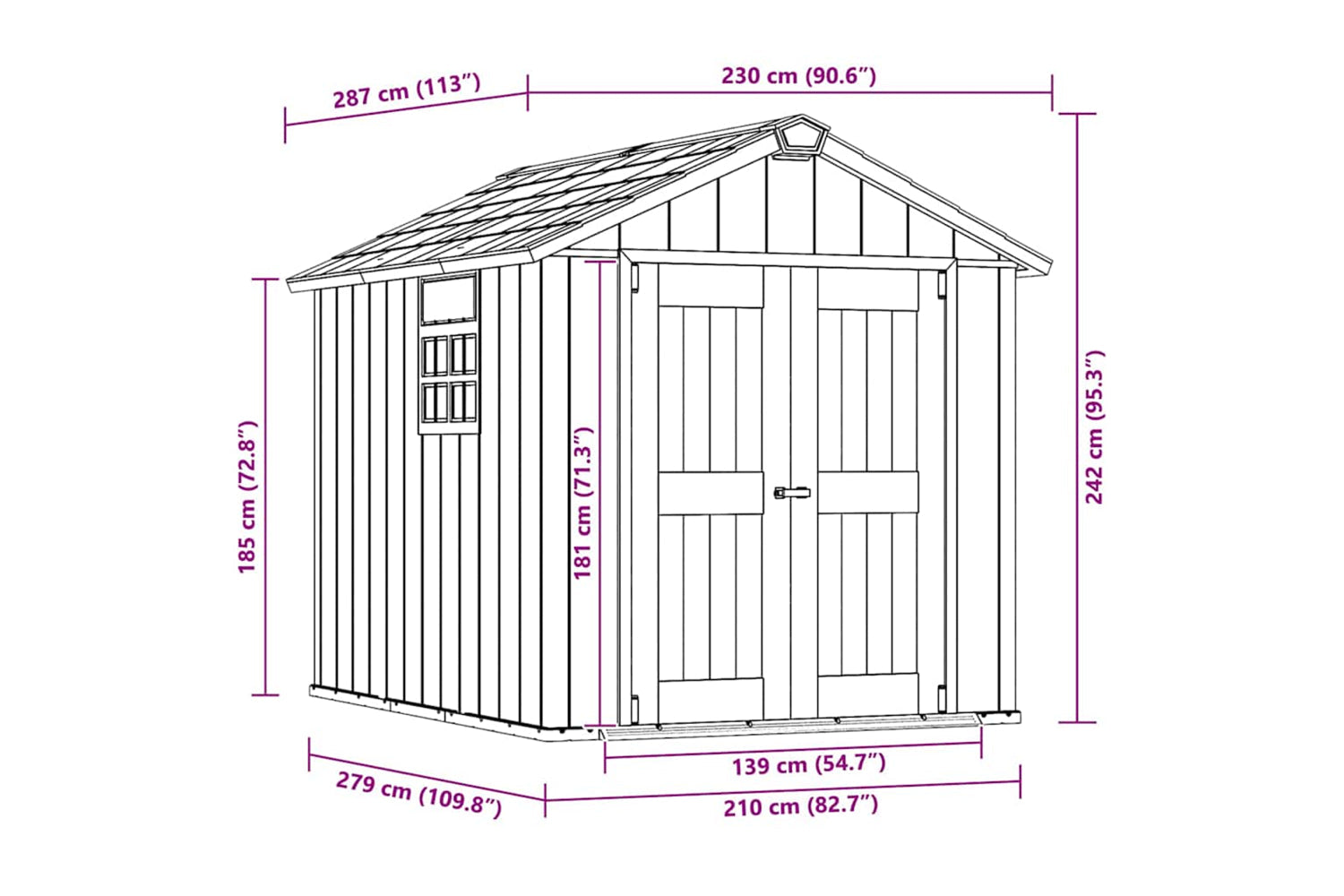 Keter 404245 Garden Shed Oakland 759 Anthracite-7