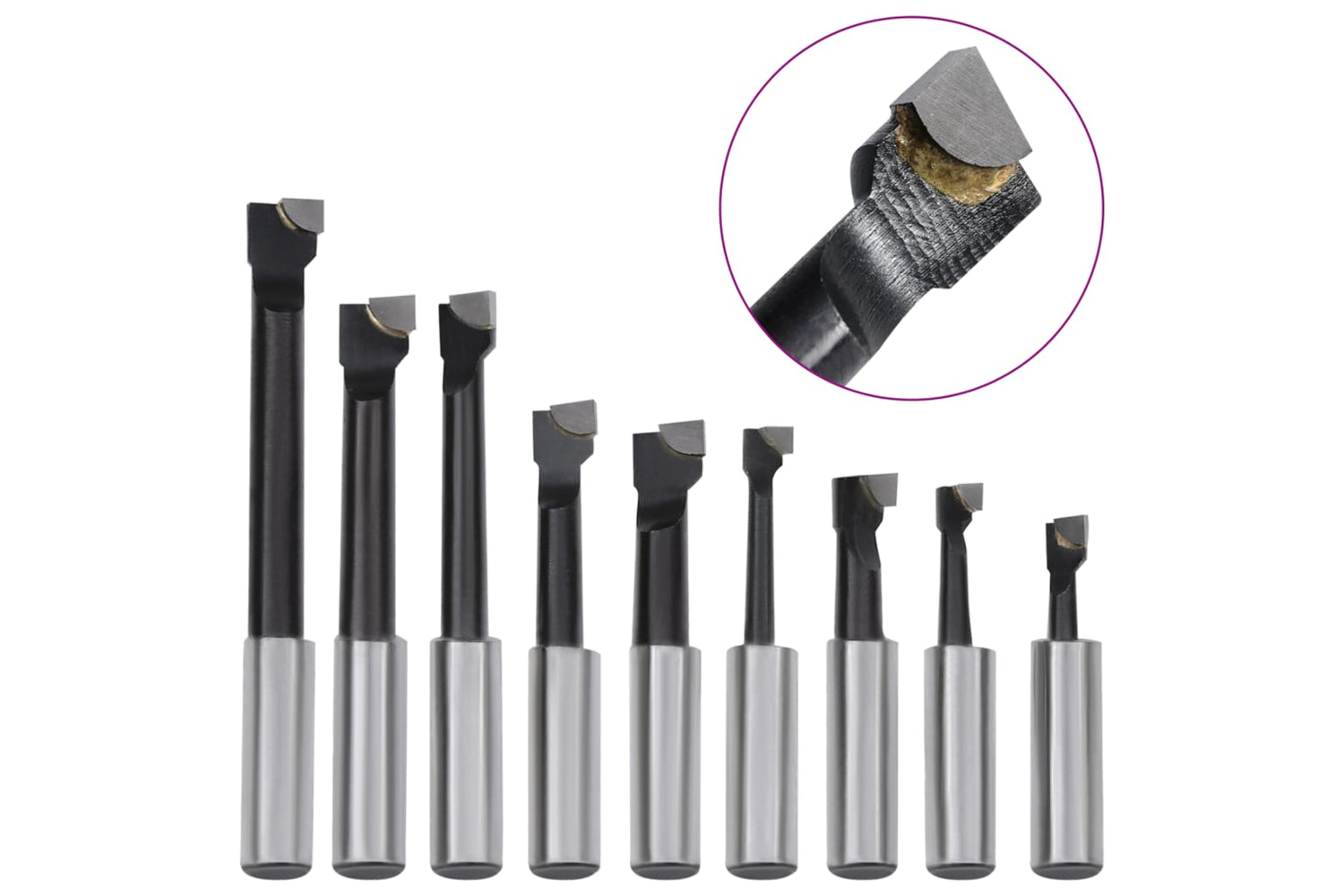 vidaXL 146683 15 Pieces Boring Tool Set 50mm Boring Head Mt2-f1-12-2