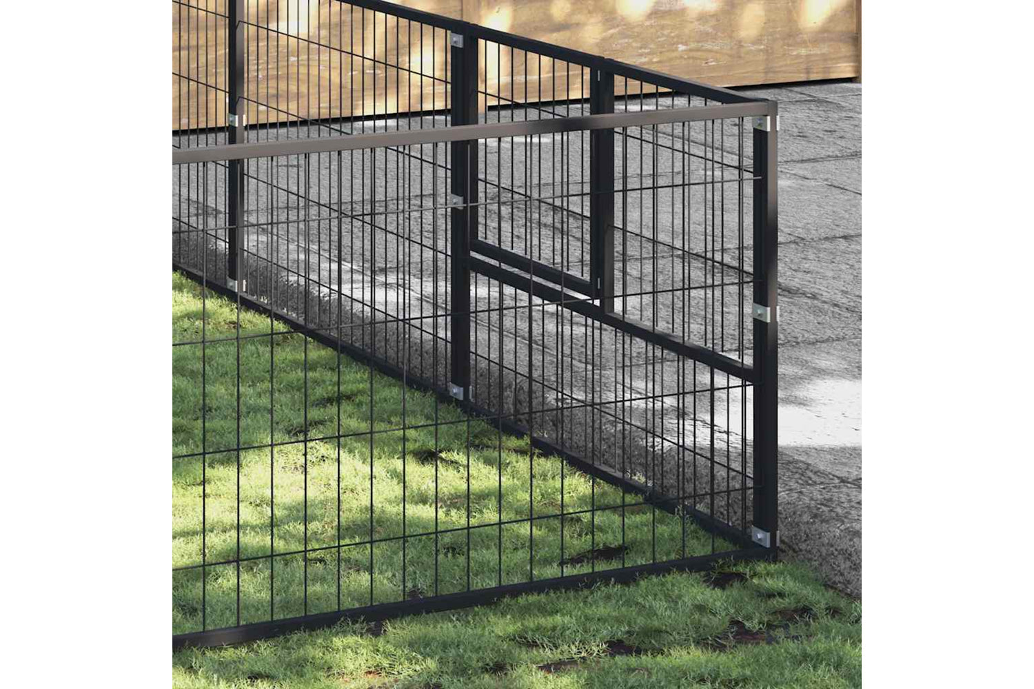 Vidaxl 3082146 Dog Kennel Black 28 M2 Steel-2