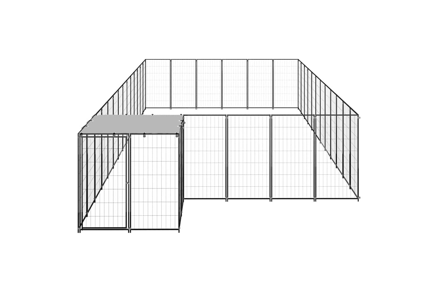 Vidaxl 3082216 Dog Kennel Black 22.99 M2 Steel-2
