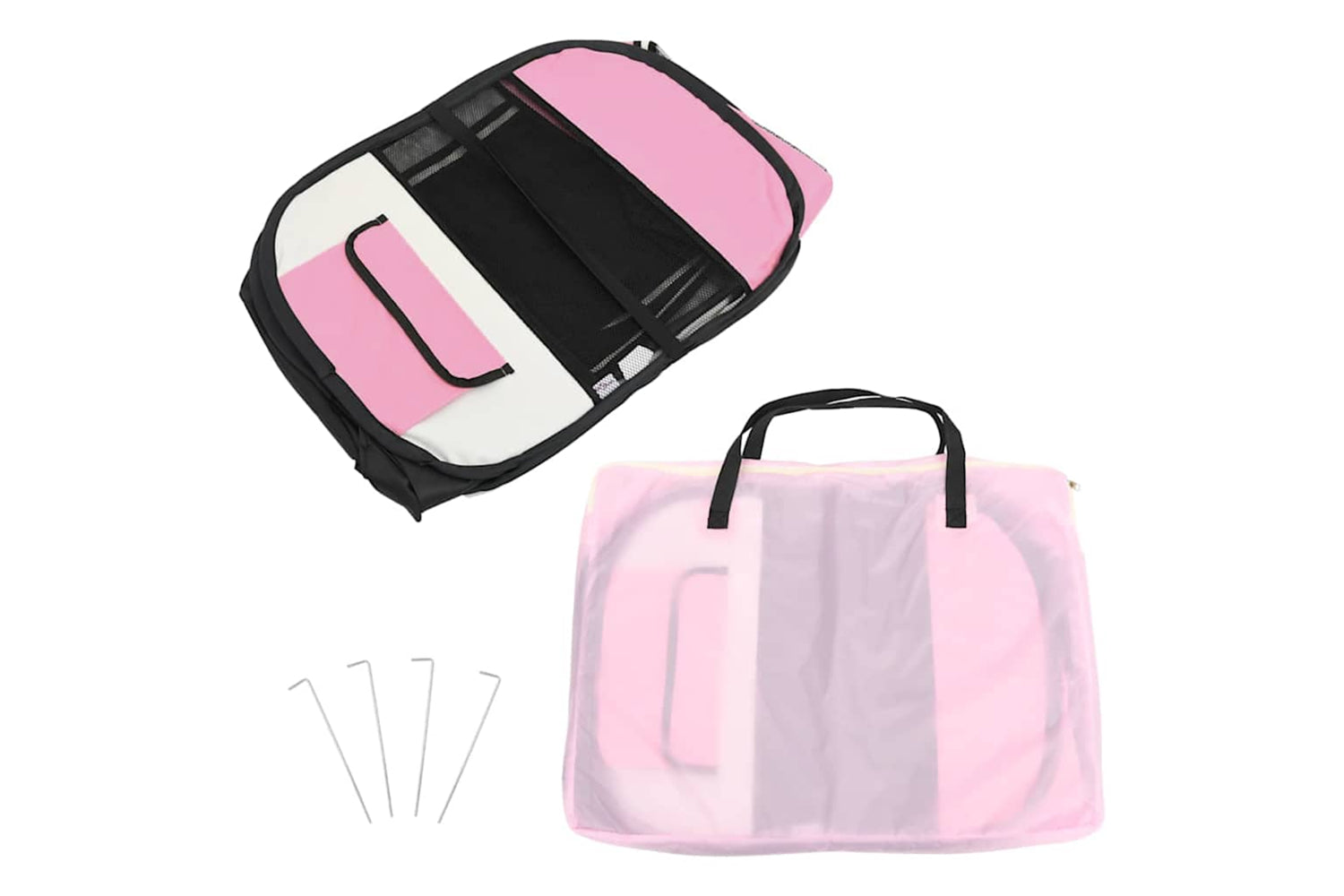 Vidaxl Foldable Dog Playpen With Carrying Bag Pink 125x125x61 Cm-8
