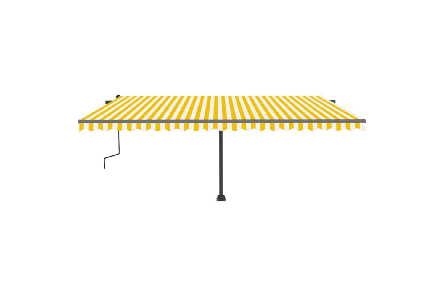 vidaXL 3069778 Freestanding Manual Retractable Awning 500x300cm Yellow/white-3