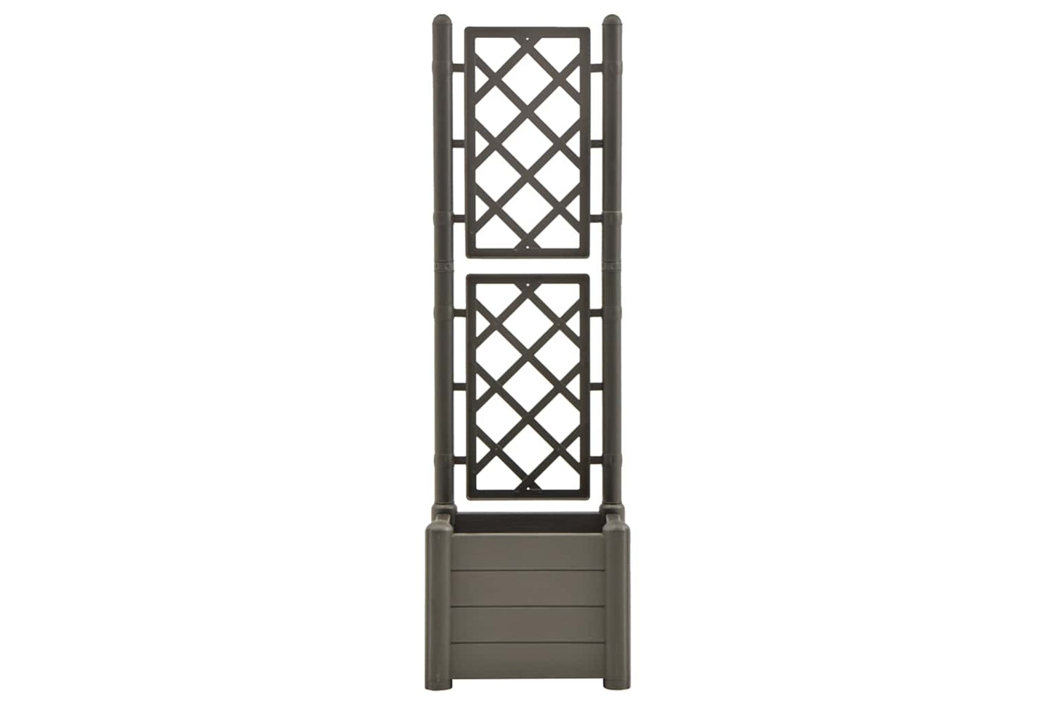vidaXL 313981 Garden Planter With Trellis 43x43x142cm Pp Anthracite-3
