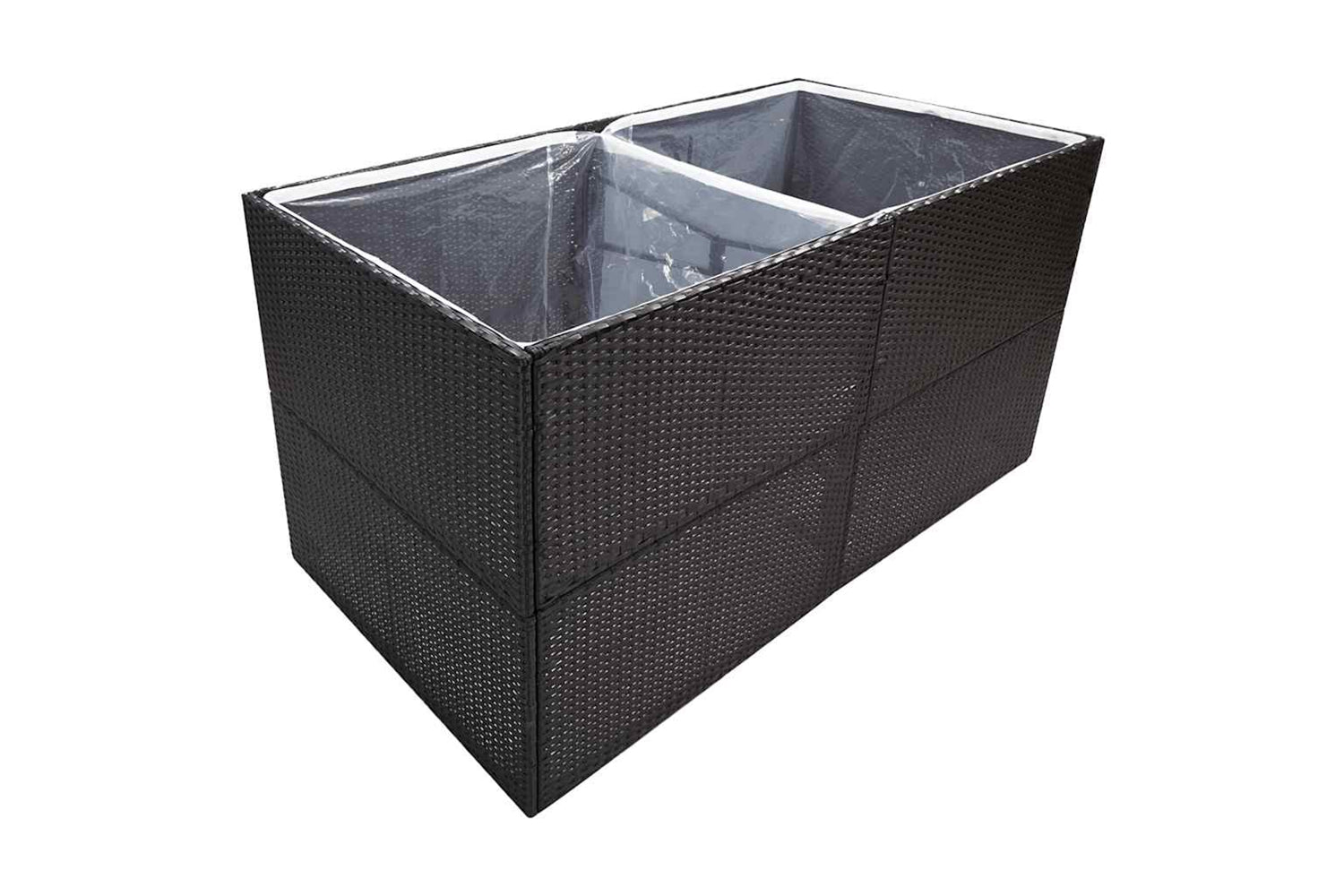 vidaXL 319174 Garden Planter Black 157x80x80cm Poly Rattan-2