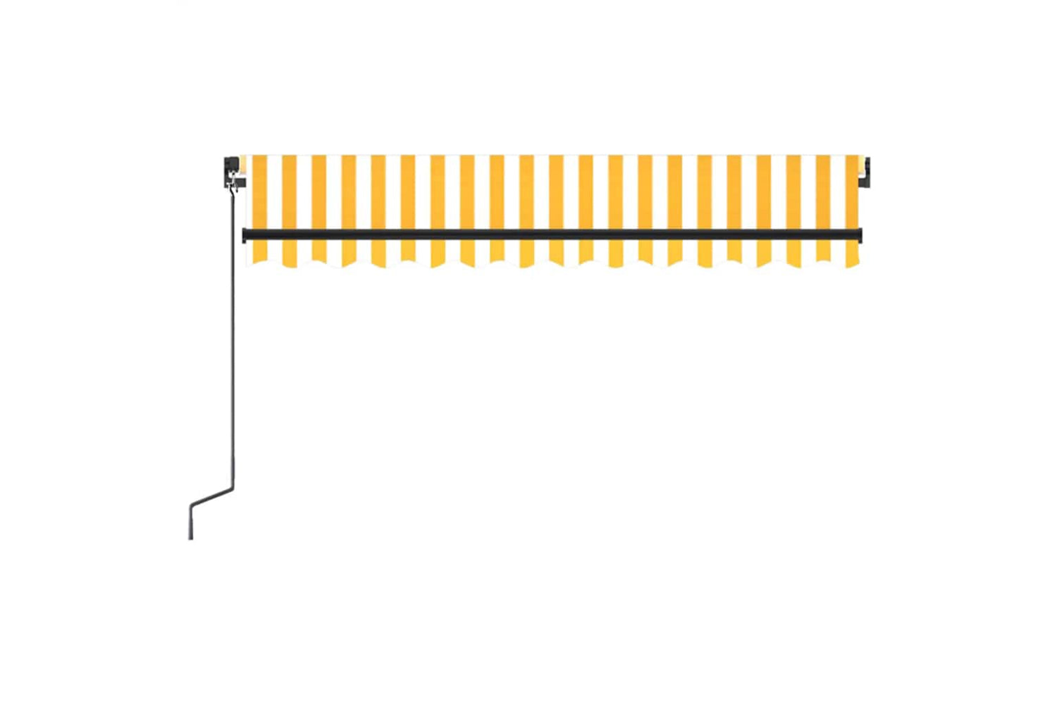 Vidaxl Manual Retractable Awning With Led 350x250 Cm Yellow And White-3