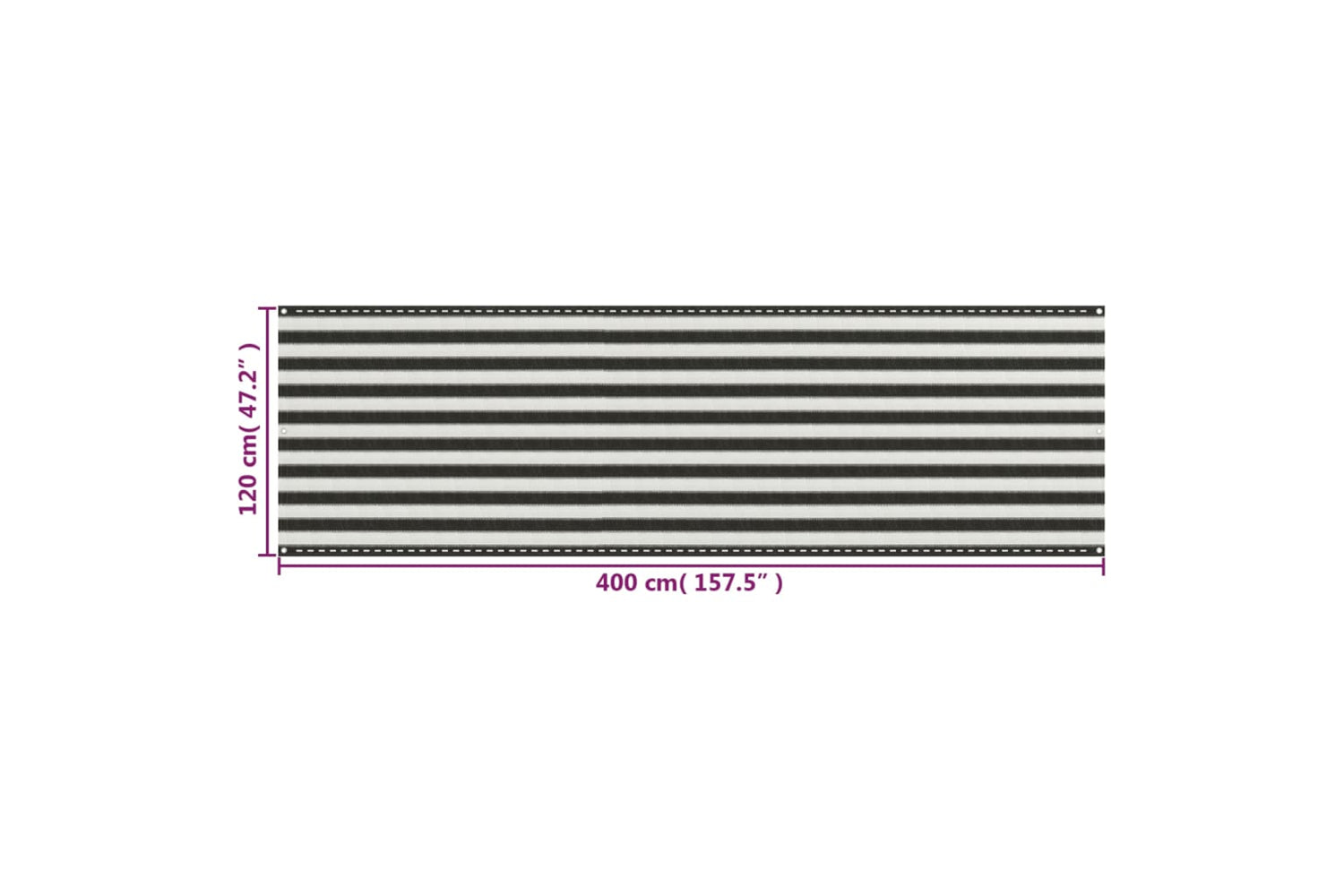 vidaXL 310857 Balcony Screen Hdpe 120x400cm Anthracite And White-5