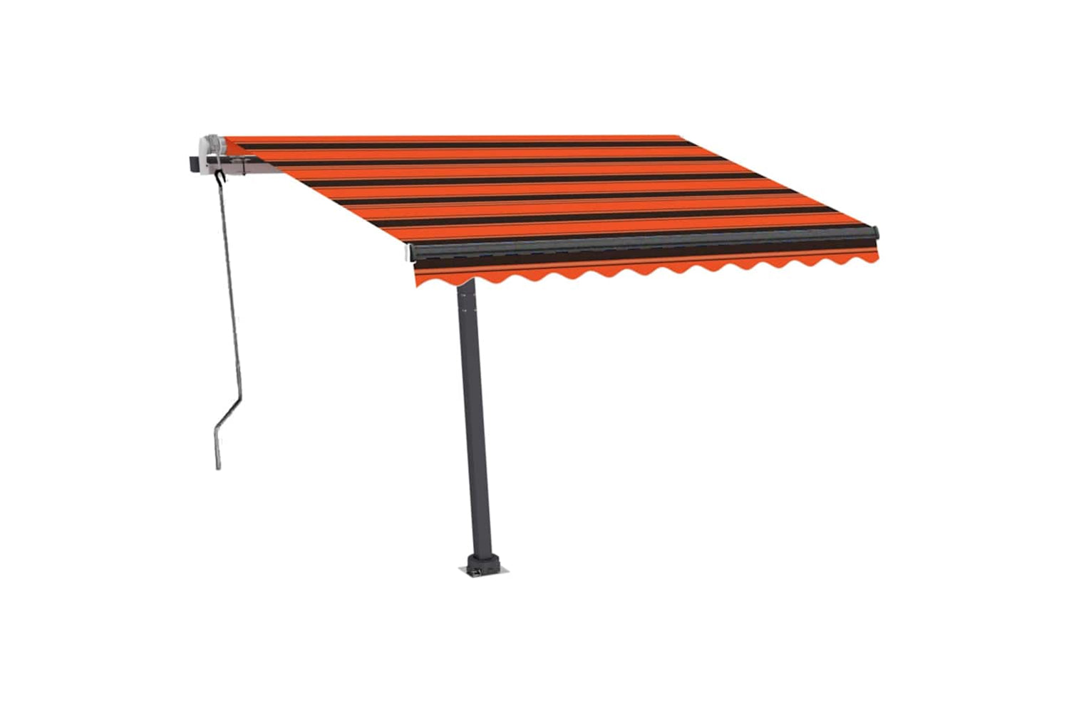 Vidaxl Manual Retractable Awning With Led 350x250 Cm Orange And Brown-3