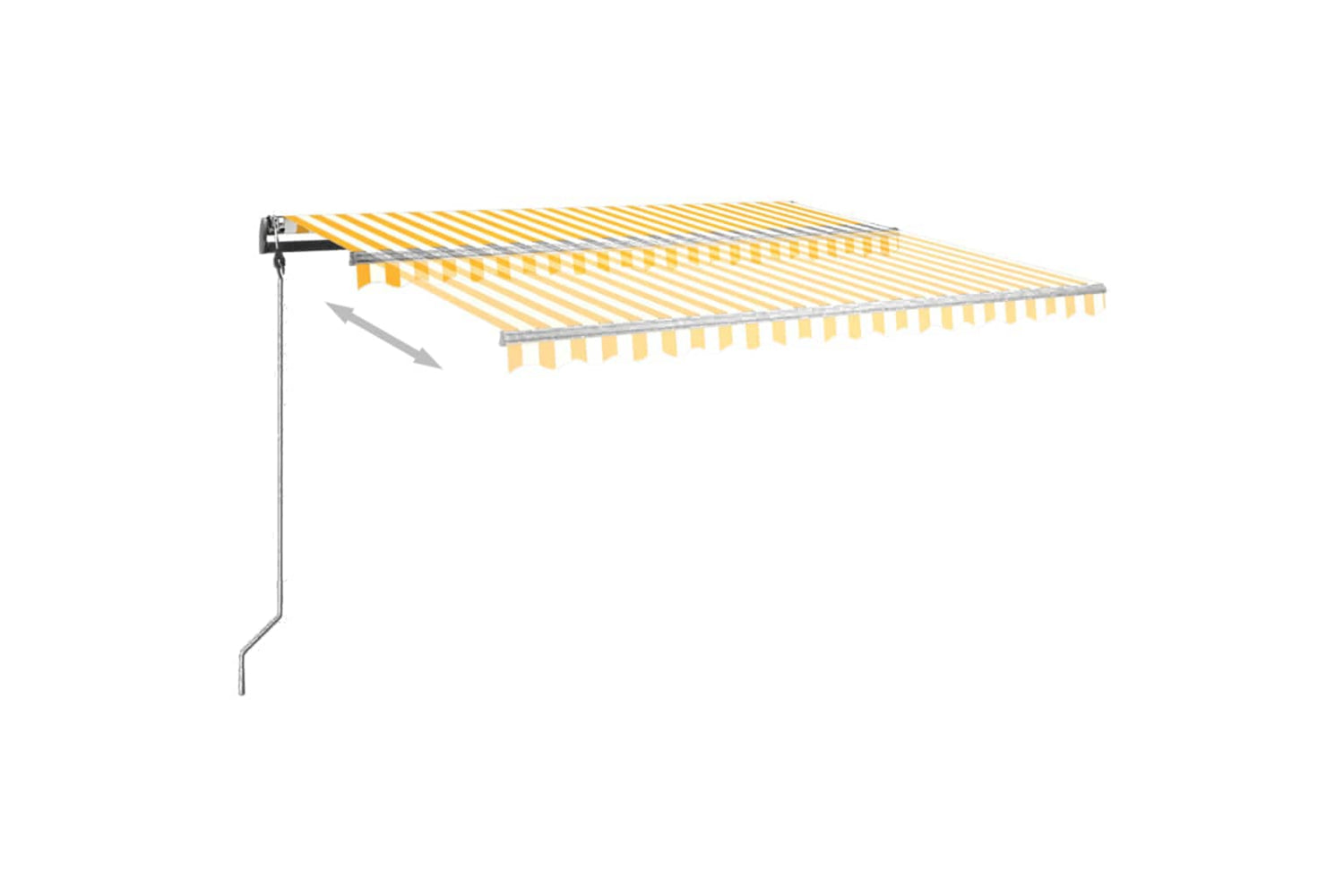 vidaXL 3069818 Freestanding Manual Retractable Awning 400x350cm Yellow/white-6
