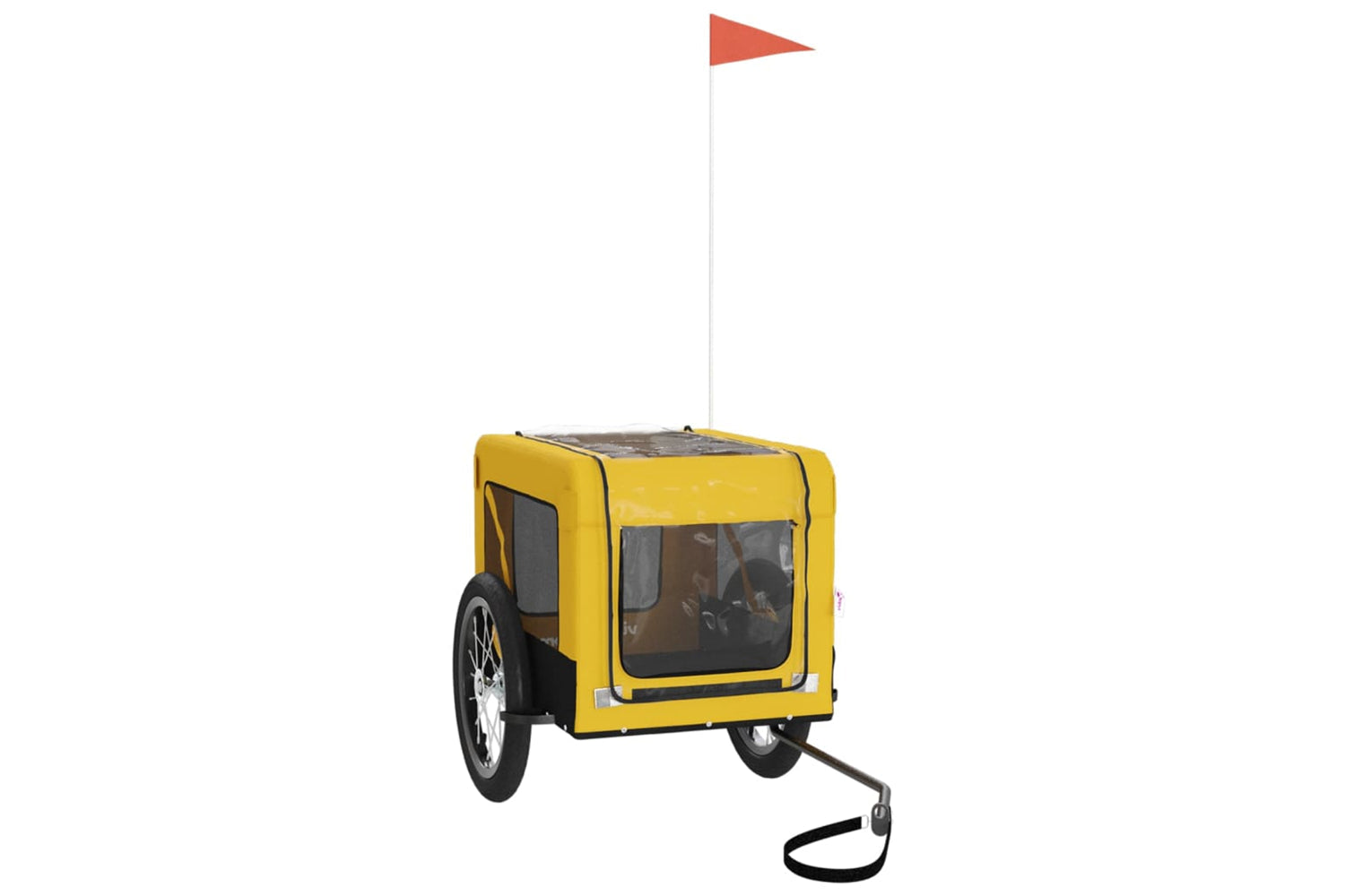 Vidaxl 93917 Pet Bike Trailer Yellow And Black Oxford Fabric&iron-3
