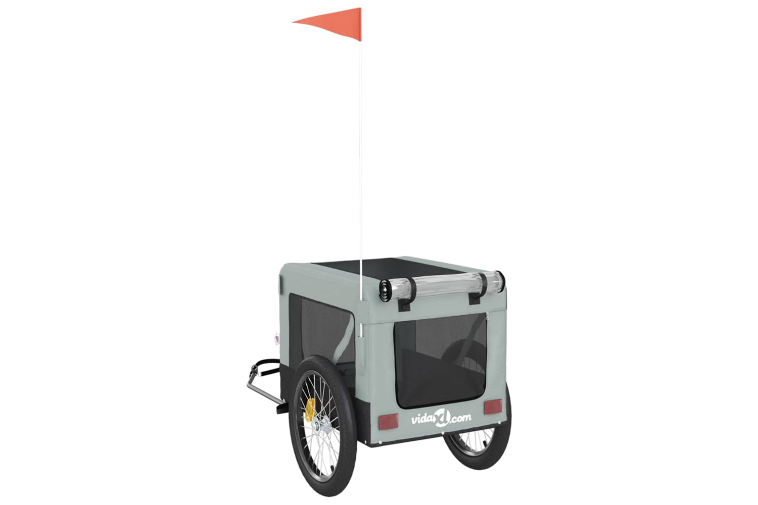Vidaxl 93923 Pet Bike Trailer Grey And Black Oxford Fabric&iron-8