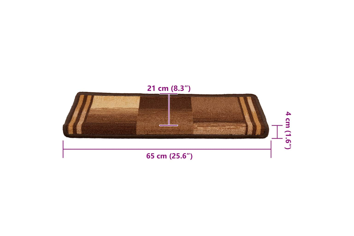 vidaXL 326209 Stair Mats Self-adhesive 15 Pcs 65x21x4cm Brown-9