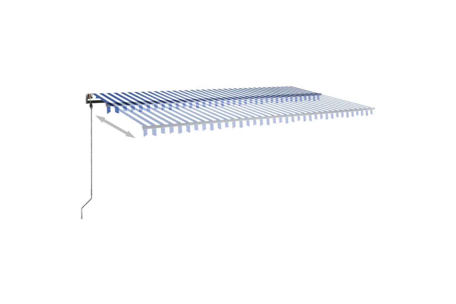 vidaXL 3069796 Freestanding Manual Retractable Awning 600x300cm Blue/white-5