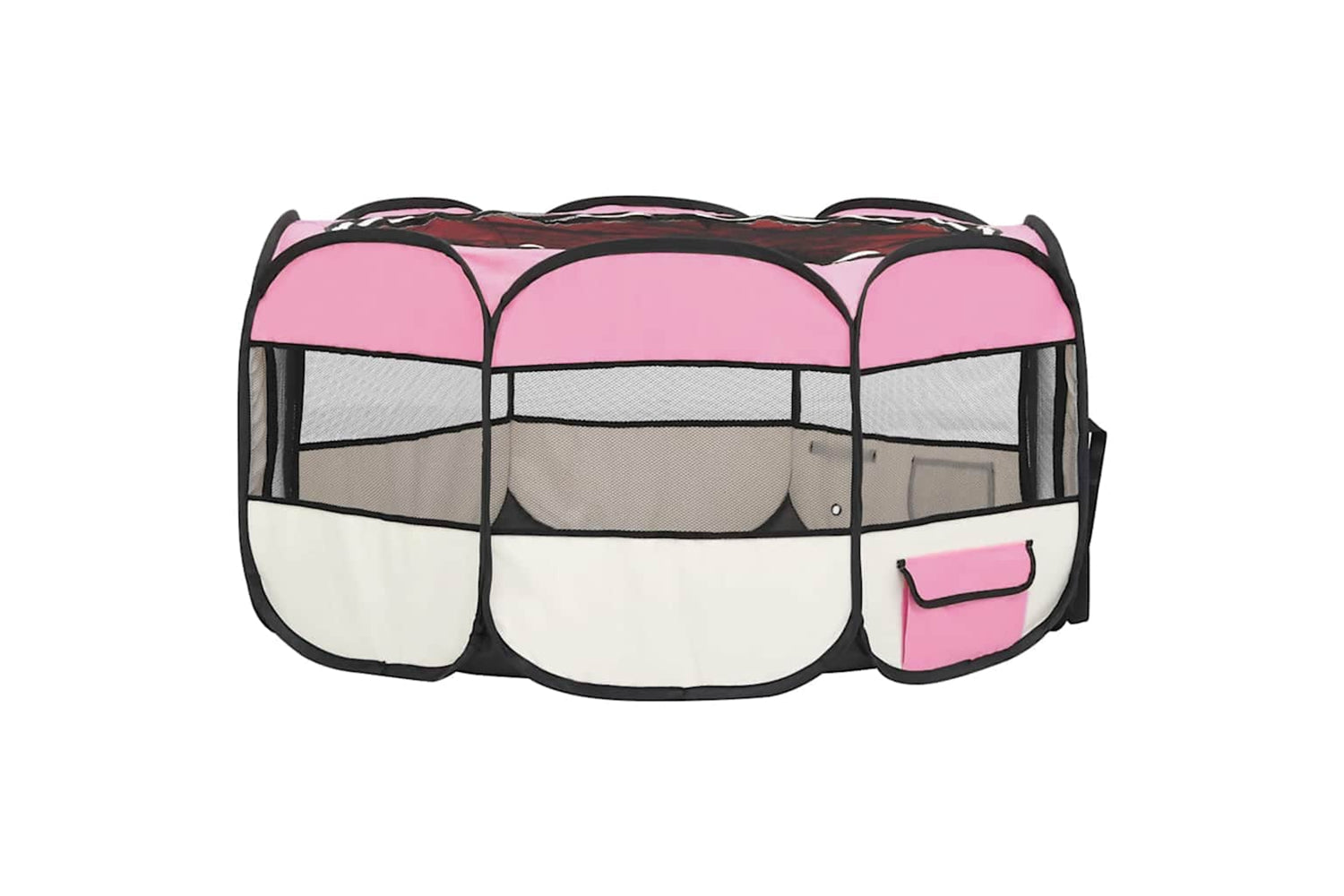 Vidaxl Foldable Dog Playpen With Carrying Bag Pink 145x145x61 Cm-3