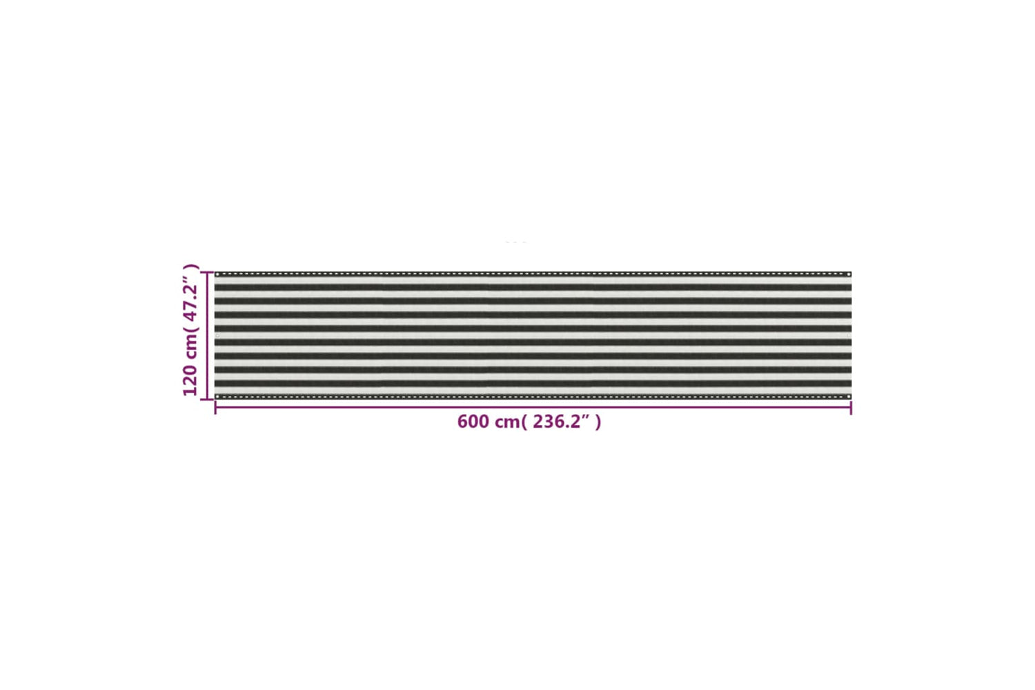 vidaXL 310859 Balcony Screen Hdpe 120x600cm Anthracite And White-5